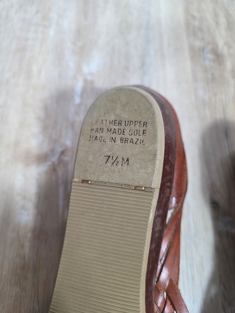 Jennifer Moore Adventure Women’s Brown Leather Woven Huarache Flats - Picture 11 of 11